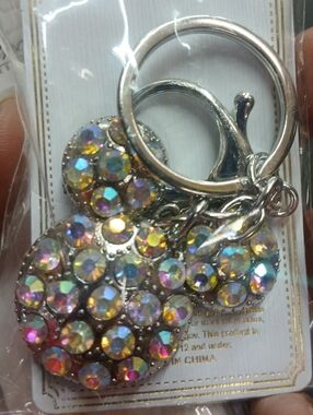 Sparkling Aurora Crystal Mickey Keychain
